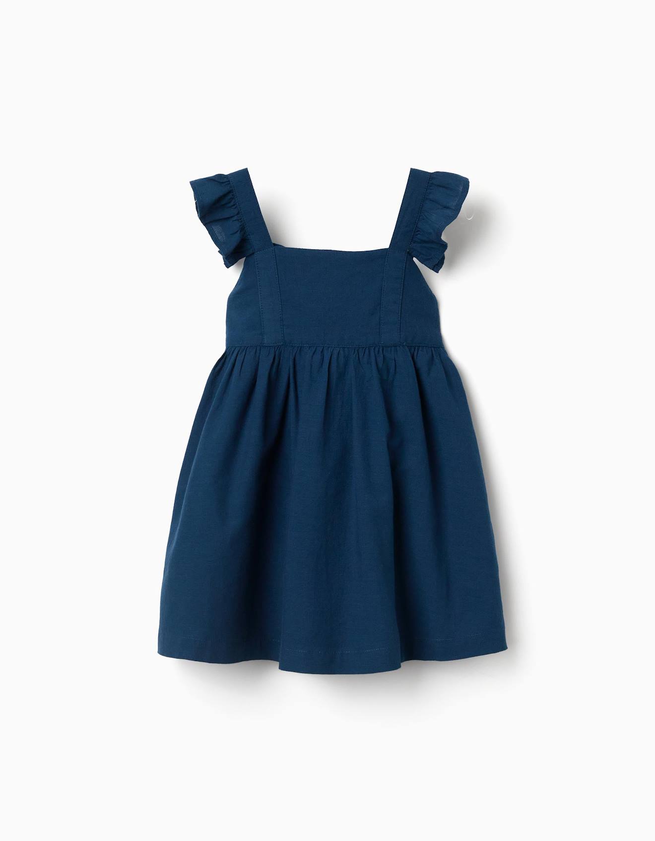 Robe En Coton Avec Bretelles À Volants You&me Bleu
