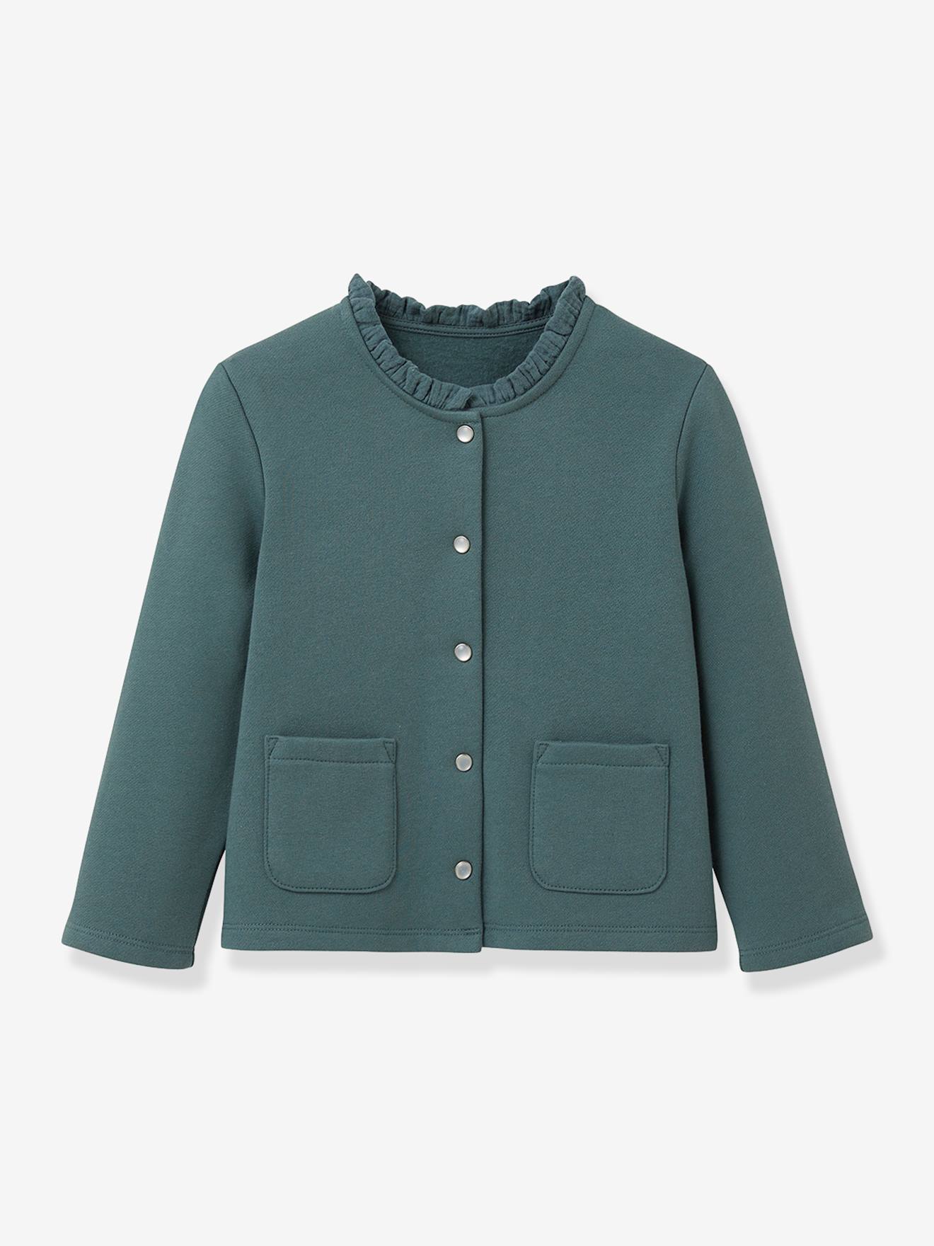 Cardigan molleton vert foncé