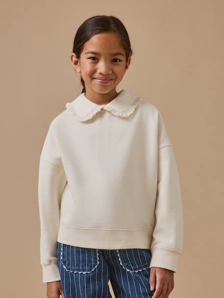 Fille-Sweat fille col volanté