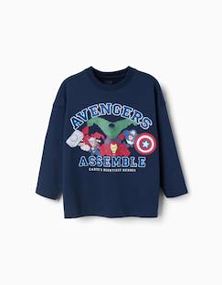 T-shirt en coton à manches longues et imprimé avengers  - vertbaudet enfant