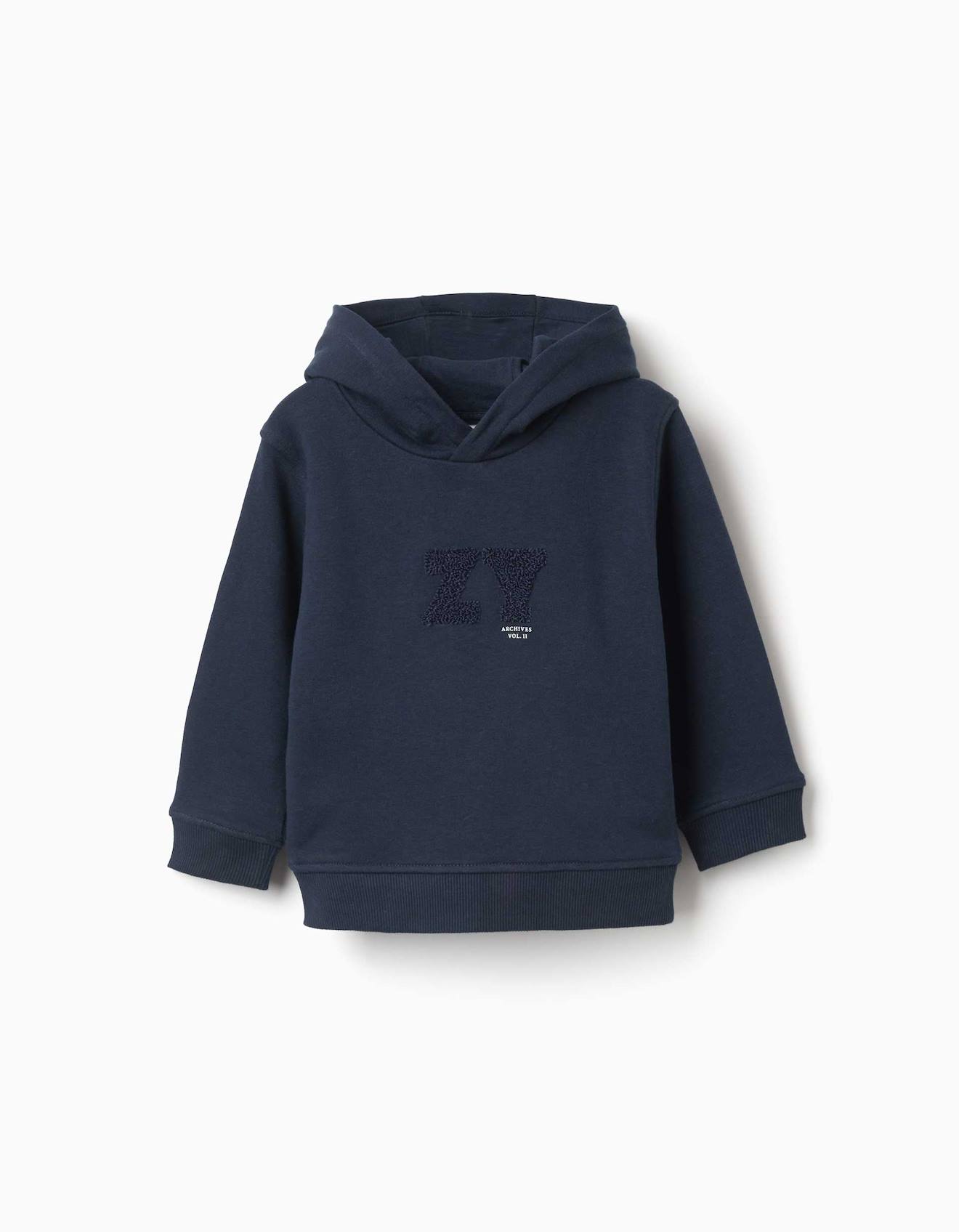 Sweat À Capuche Avec Imprimé En Relief Zy Bleu