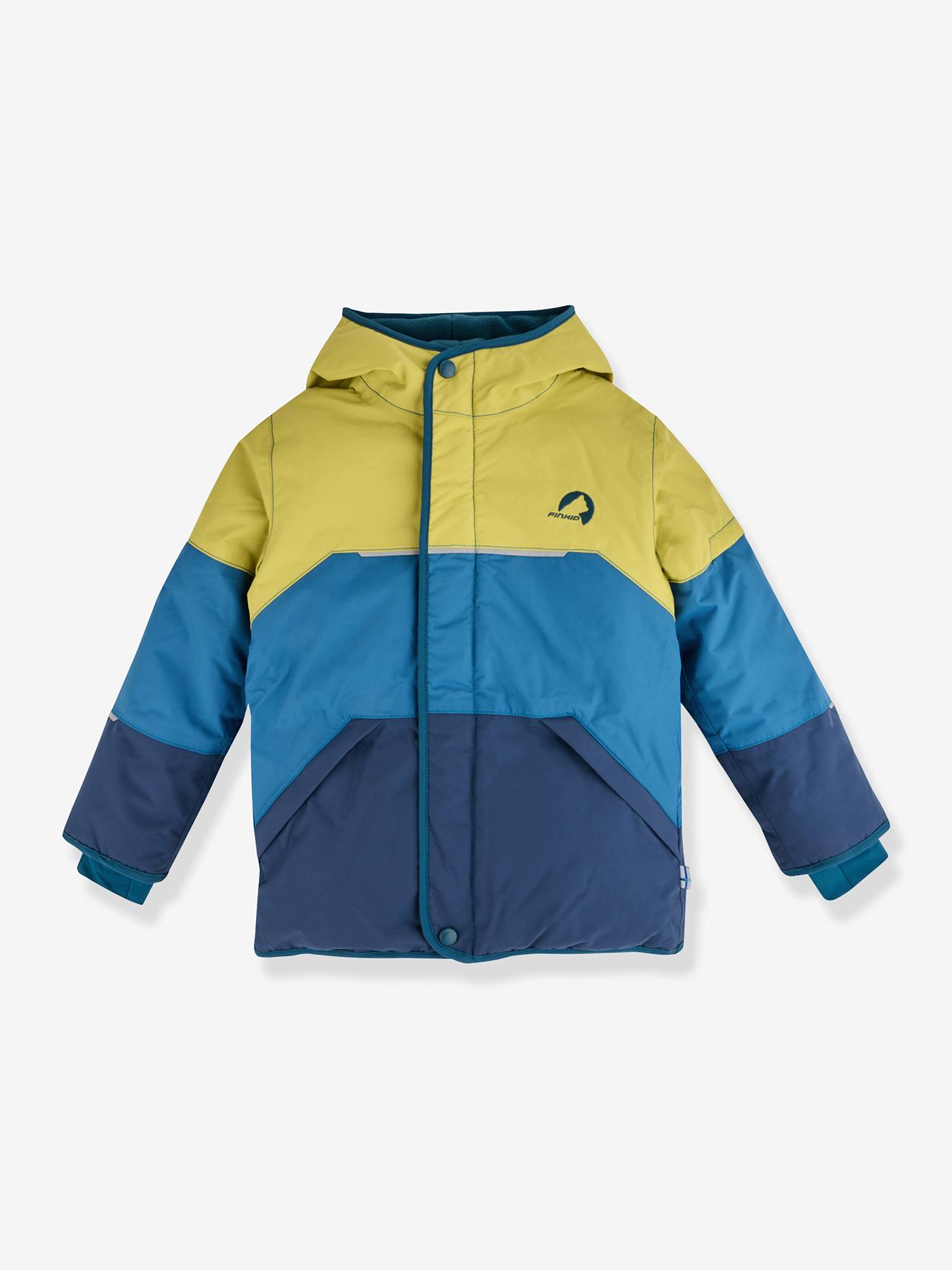 Veste de ski enfant TAIKA SNOW finkid, Colorblock bleu océan