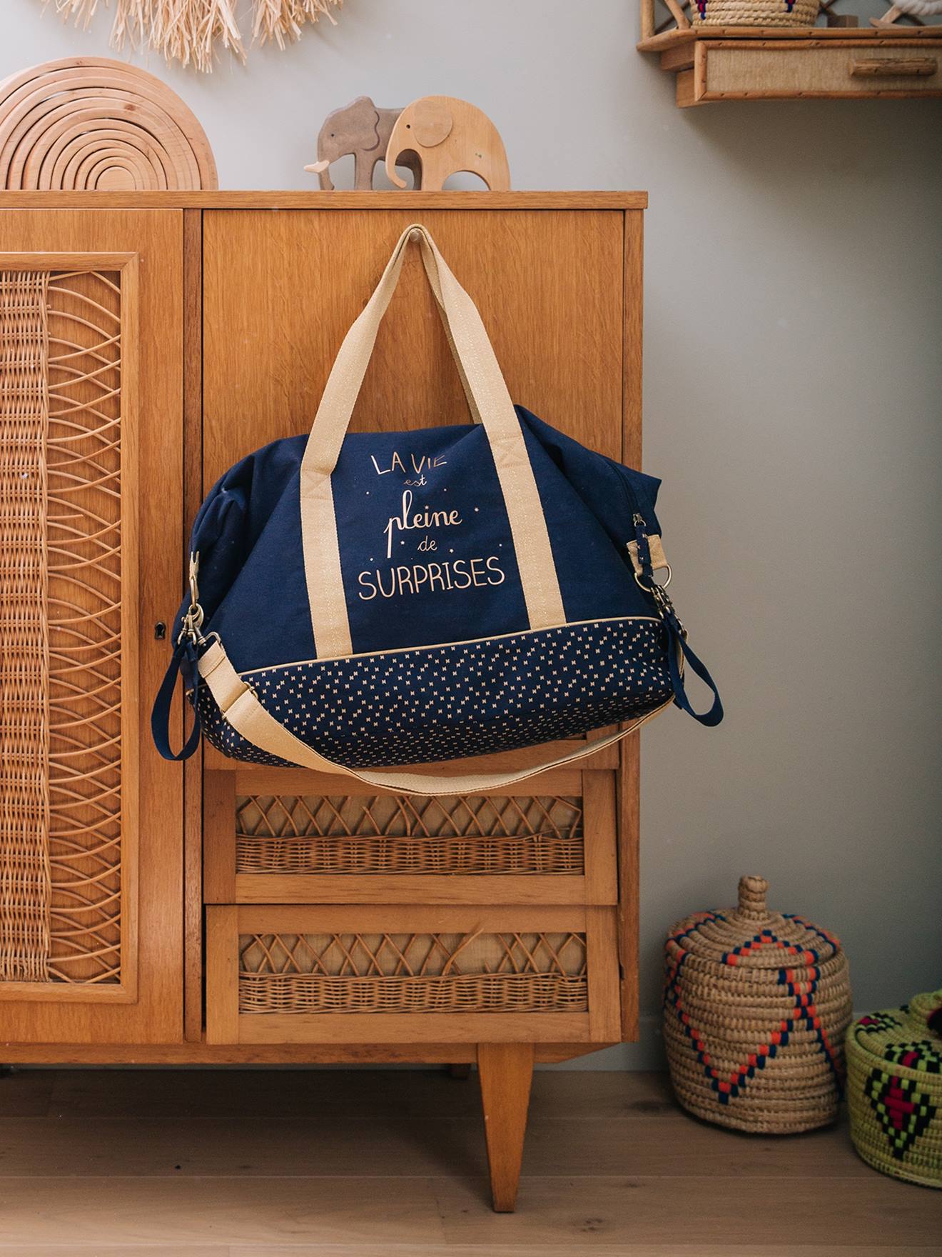 Sac à langer week-end MALAGA marine grisé (Vertbaudet) - Image 1