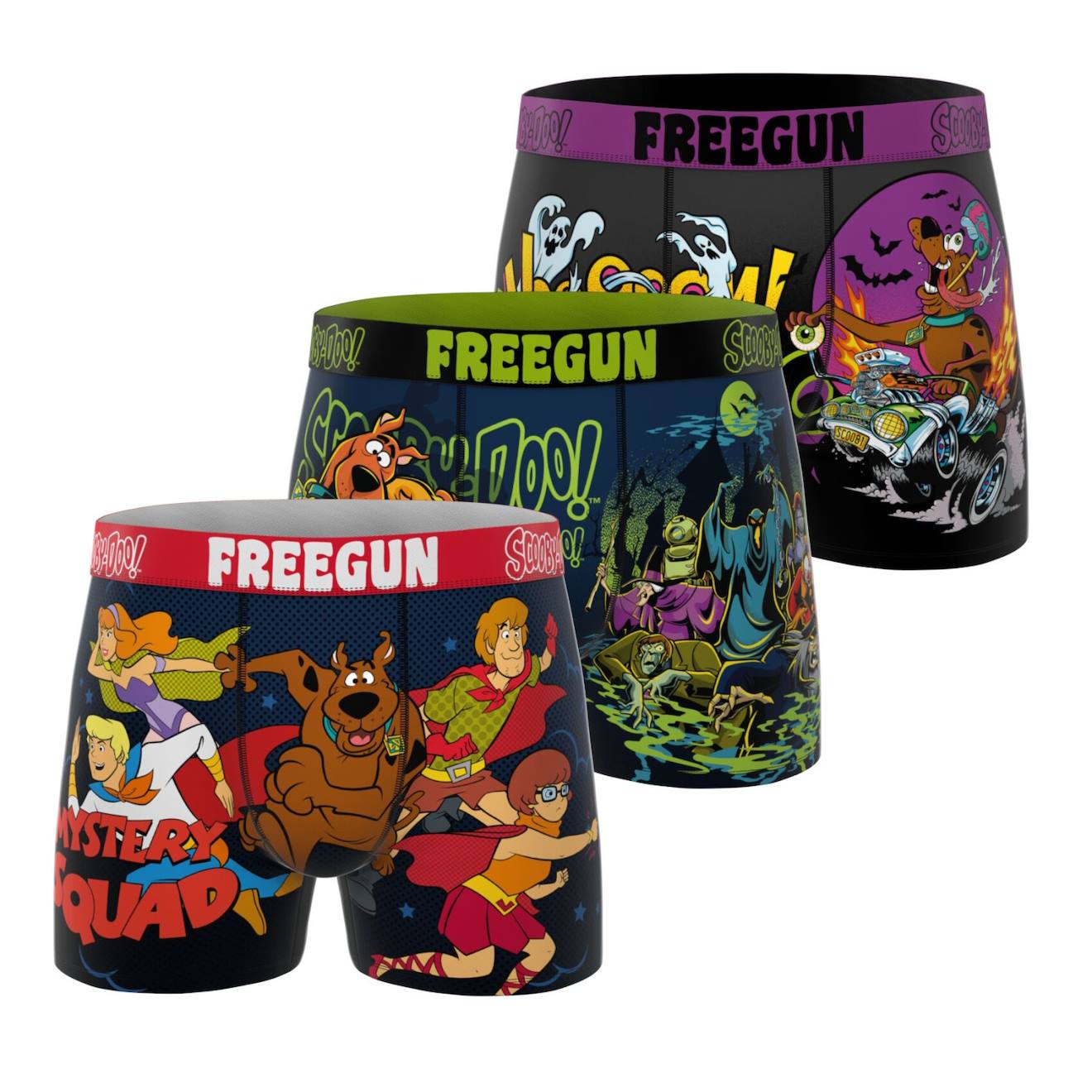 Lot De 3 Boxers Junior Scooby-doo Vert/violet/rouge/bleu Foncé