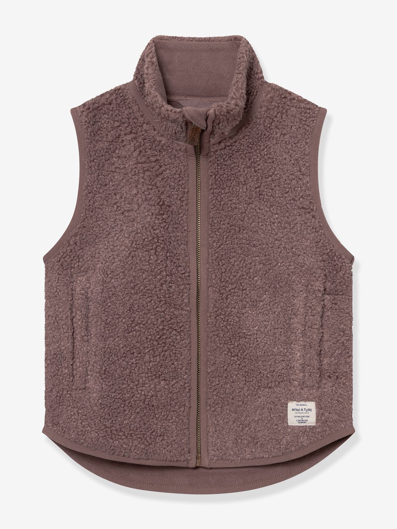Gilet en polaire Teddy enfants MATBATTAL MINI A TURE prune