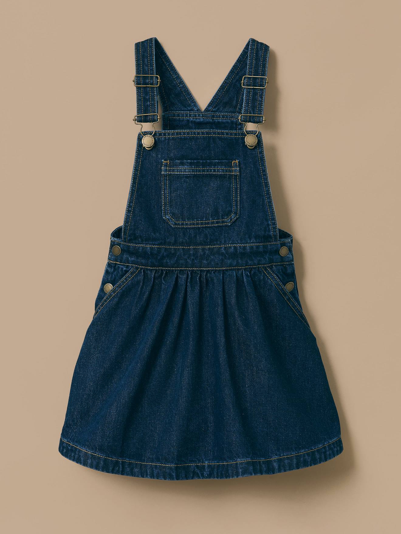 Robe Salopette En Denim Fille Denim Brut