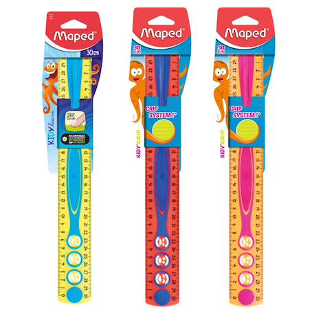 Fille-Accessoires-Fourniture scolaire-stylo, règle, ciseaux-Règle d'apprentisssage 30 cm kidy'grip