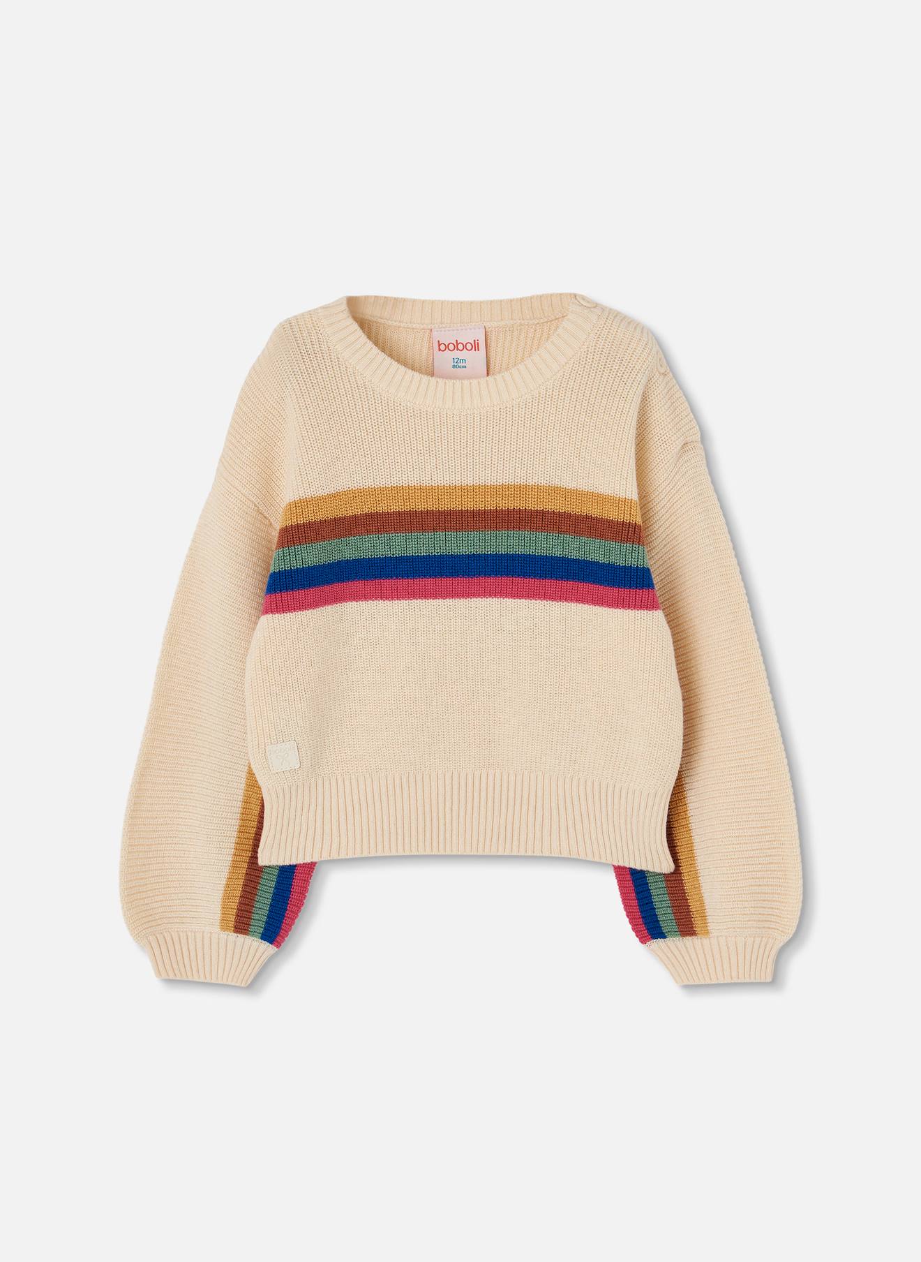 Pull Fille Avec Rayures Blanc Pull Fille Avec Rayures Blanc