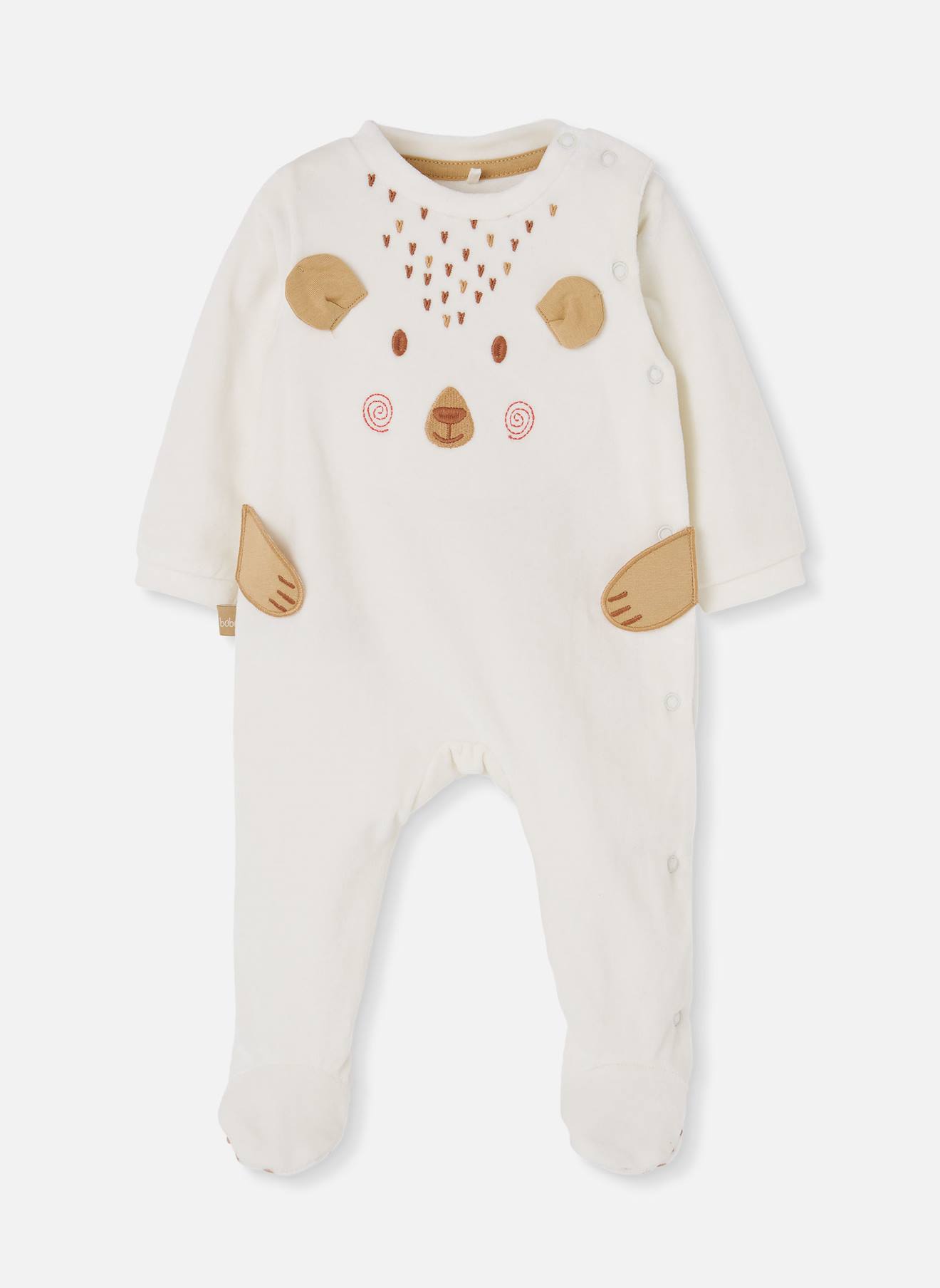 Pyjama Bébé Brodée Ours Blanc