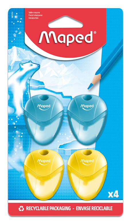 Fille-Accessoires-Fourniture scolaire-stylo, règle, ciseaux-Lot de 4 taille crayons igloo 1 trou