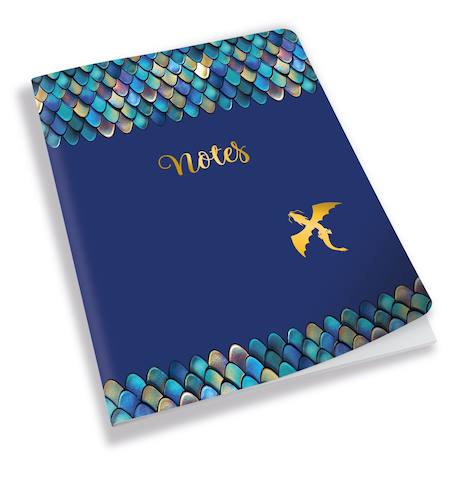 Fille-Accessoires-Fourniture scolaire-stylo, règle, ciseaux-Carnet de note dragon a5