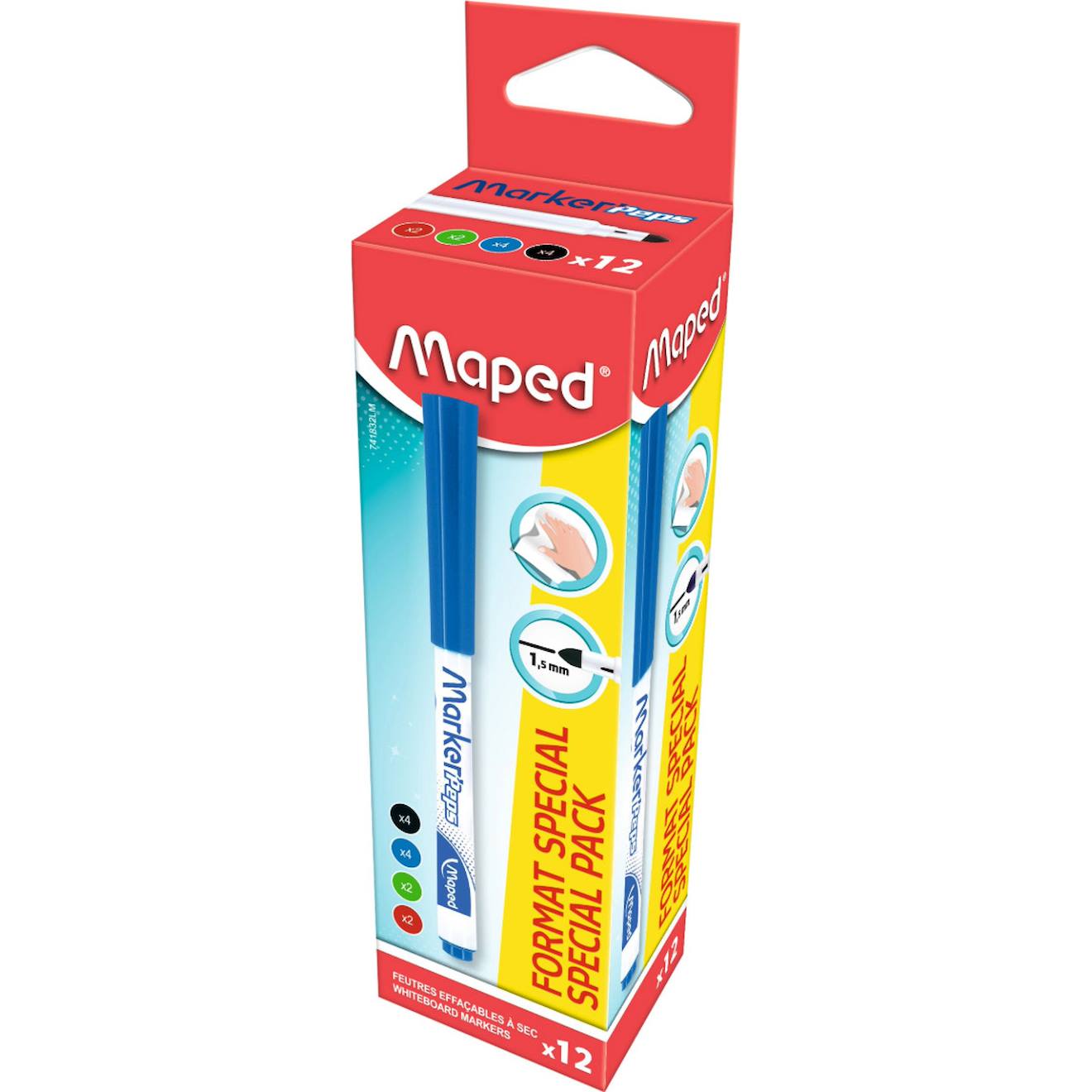 Boîte De Marker Peps Fins Effaçables Multicolore
