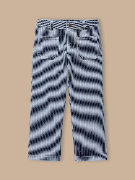 Fille-Pantalon droit rayé fille