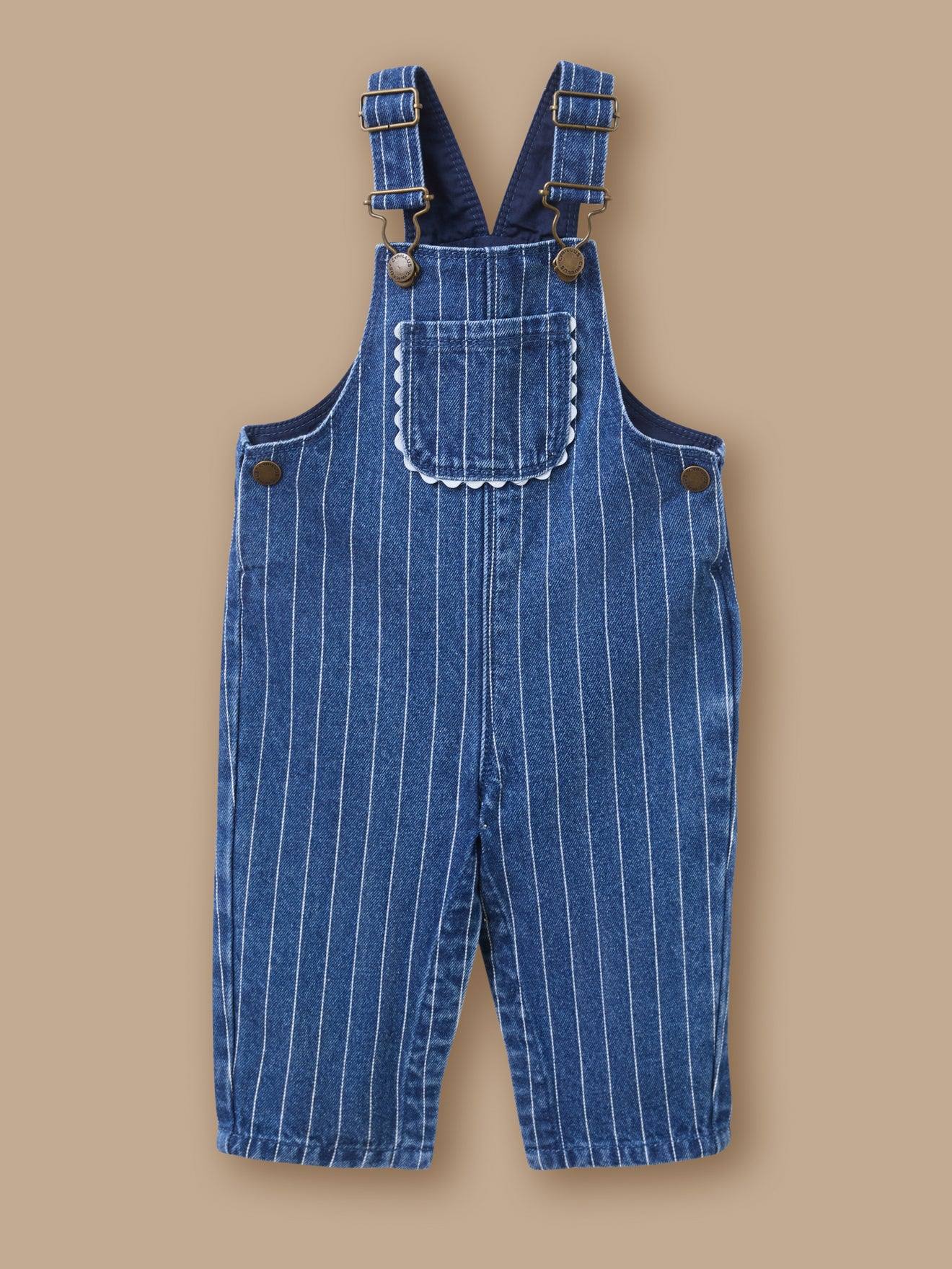 Salopette Rayée En Denim Bébé Rayure Tennis