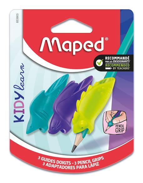 Fille-Accessoires-Fourniture scolaire-stylo, règle, ciseaux-Lot de guides doigts amovibles kidy learn