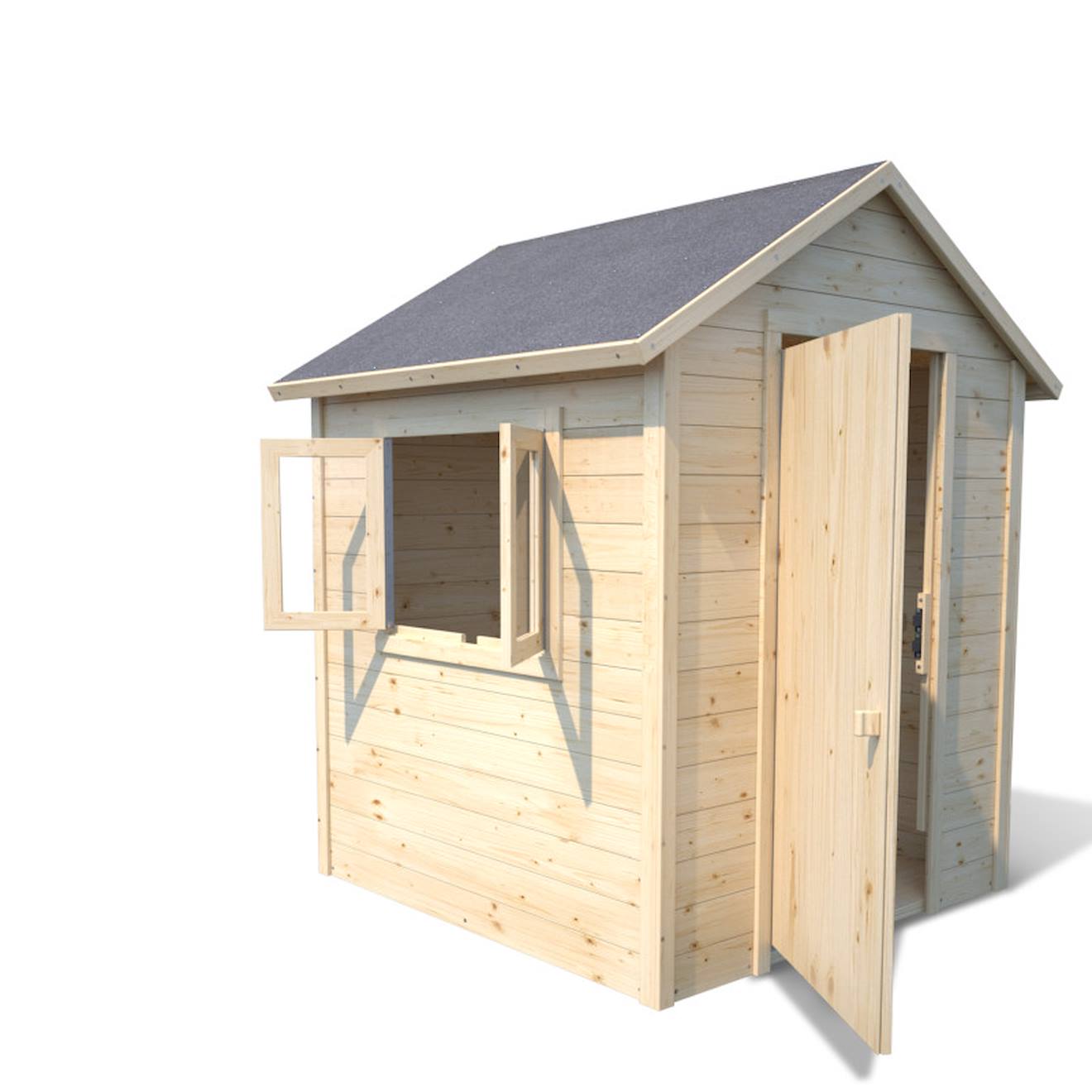Cabane En Bois Avec Fenêtre Et Boîte Aux Lettres Garance Beige (soulet) - Image 2
