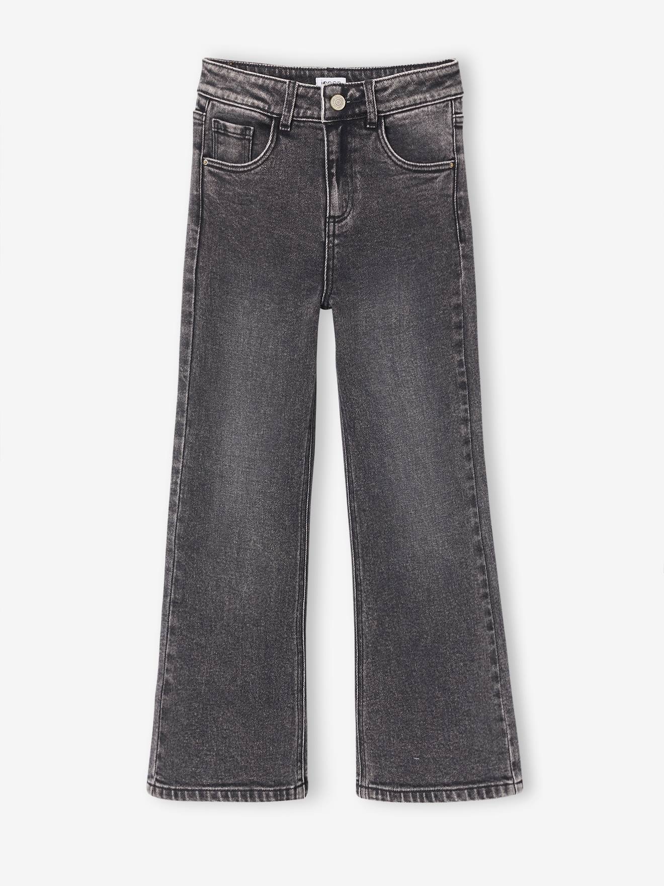 Jean flare fille denim gris