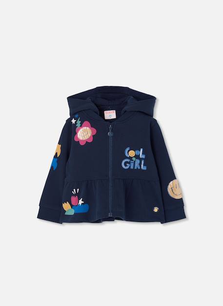 Fille-Veste molleton fille imprimé fleurs