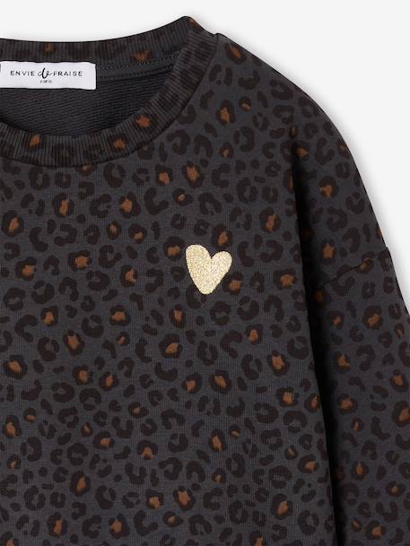 Sweat fille léopard capsule mère/fille beige+gris foncé 12 - vertbaudet enfant 
