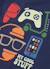 T-shirt garçon en maille imprimé gaming Bleu 4 - vertbaudet enfant 
