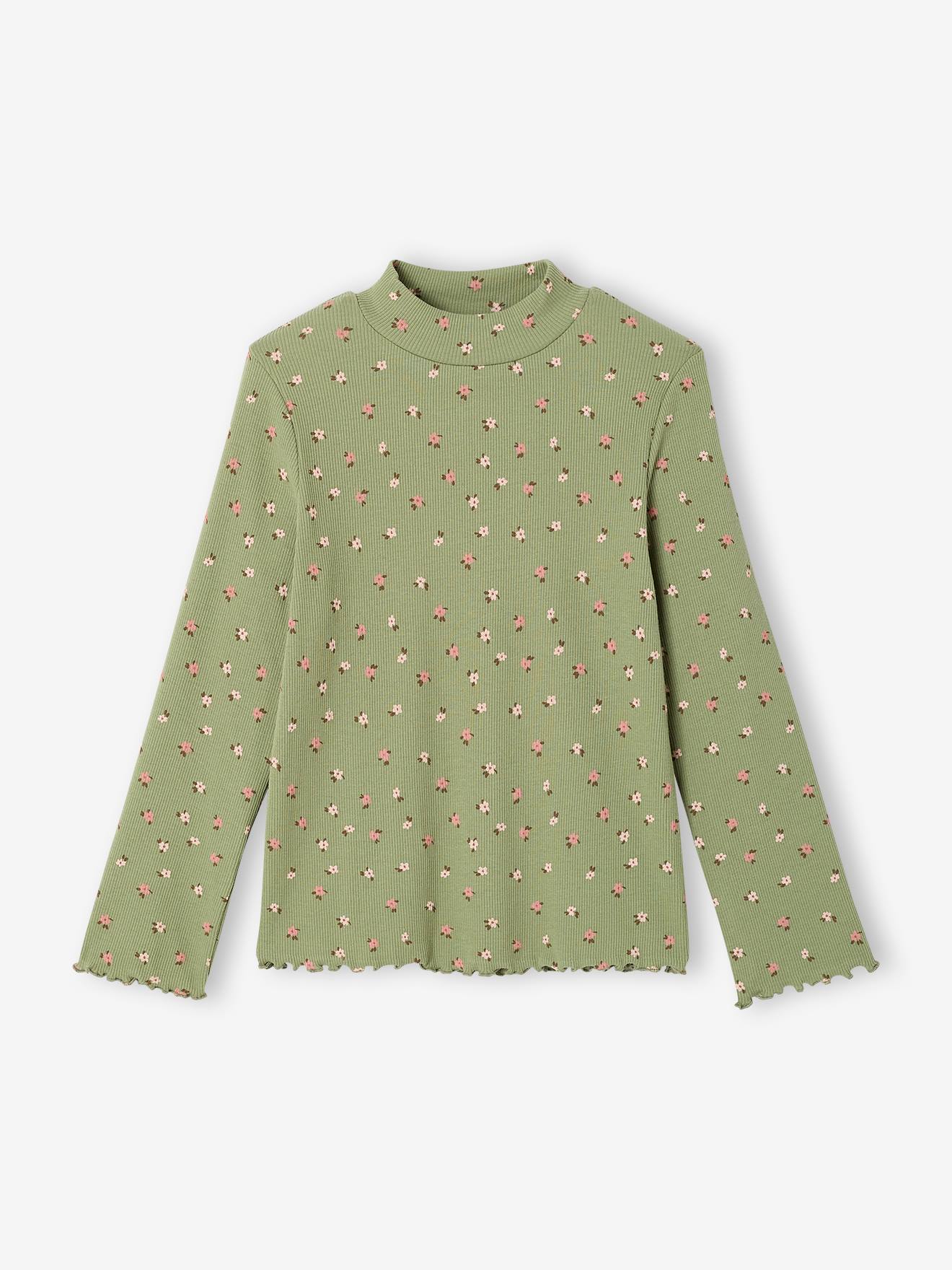 Sous-pull fille manches longues vert