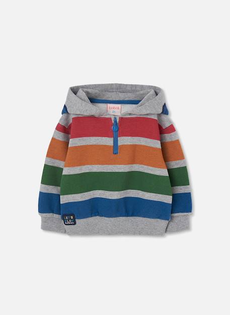 Garçon-Sweat-shirt en molleton garçon rayé