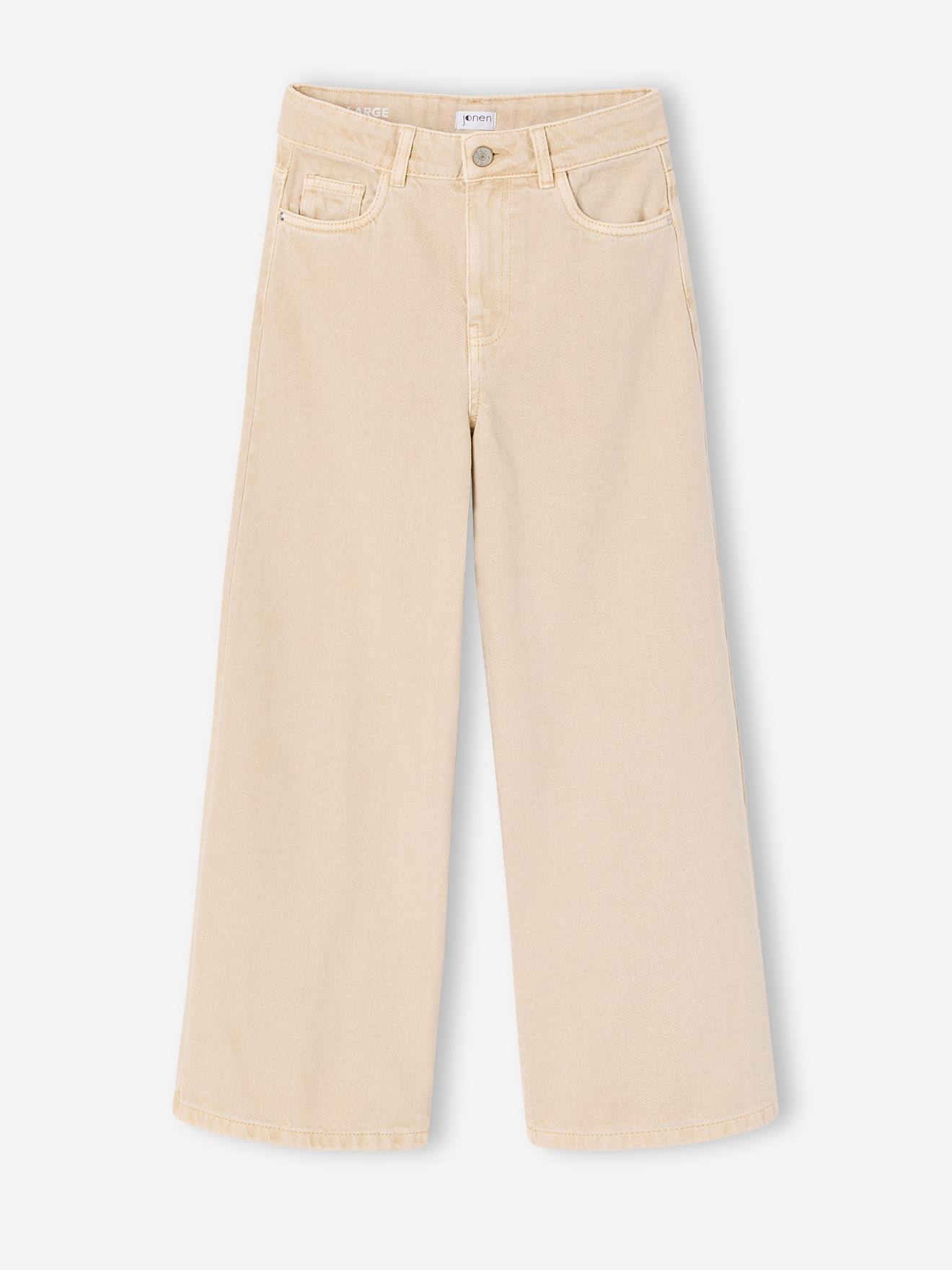 Pantalon large fille vanille