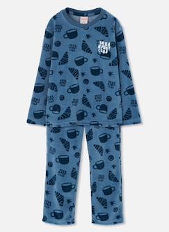 Pyjama molleton garçon imprimé croissants  - vertbaudet enfant