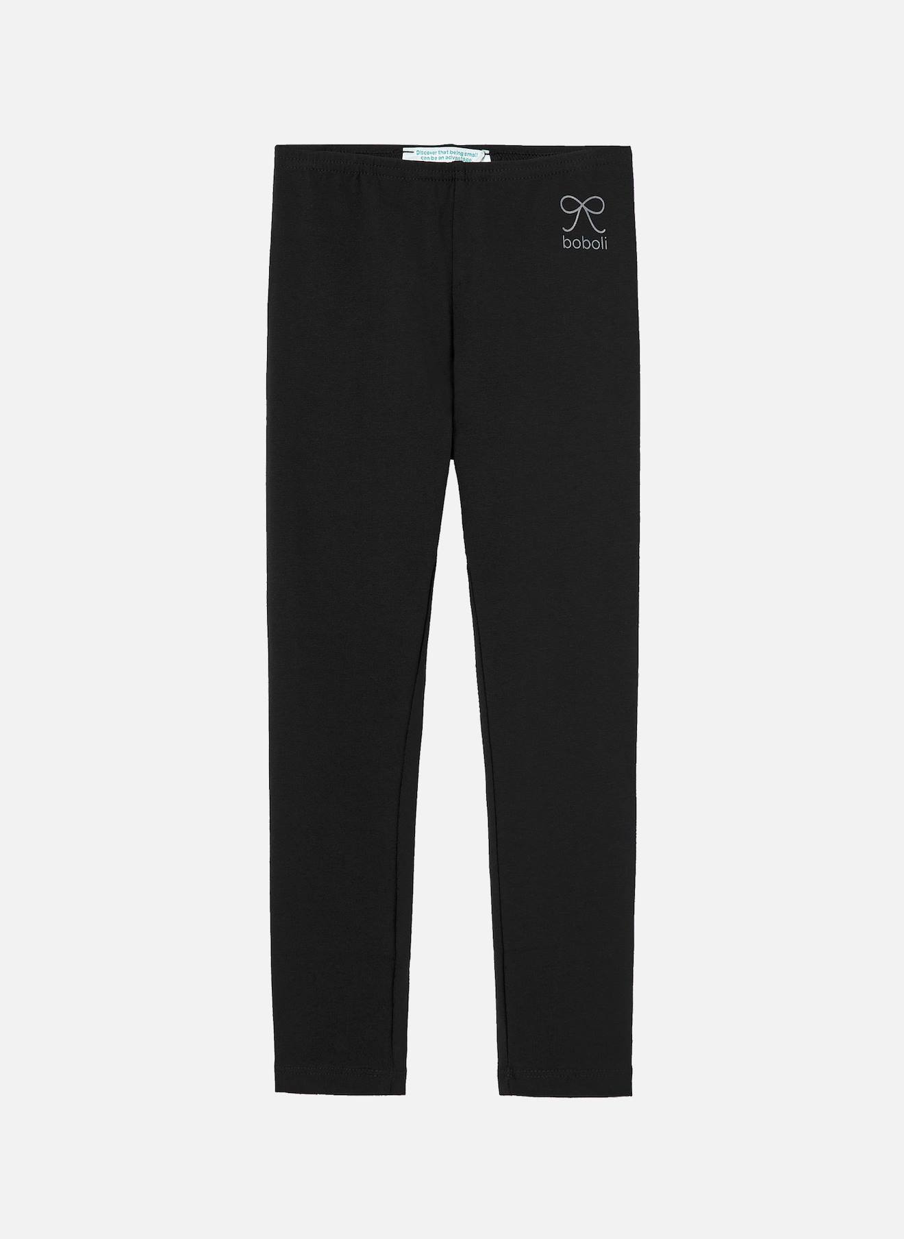 Legging Fille En Maille Élastique Avec Noeud Noir