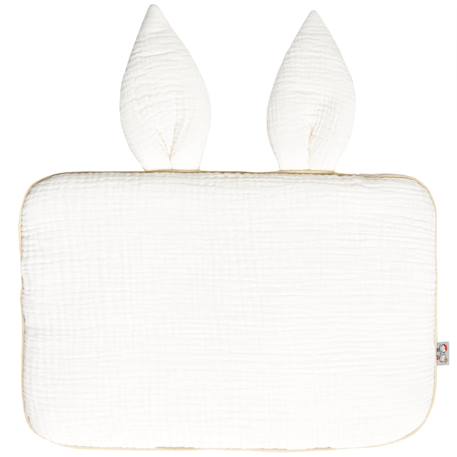 Oreiller plat lapin en gaze de coton jeanne Beige+Blanc+Blanc à pois or+Bleu+Camel+Écru+Gris clair+Terracotta+Vert de gris 30 - vertbaudet enfant 