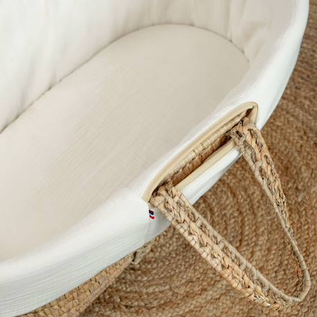 Habillage de couffin en gaze de coton jeanne Beige+Blanc+Bleu+Camel+Écru+Gris clair+Rose+Terracotta+Vert de gris 23 - vertbaudet enfant 