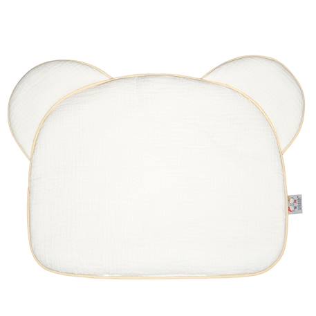Oreiller bébé plat ourson en gaze de coton jeanne Beige+Blanc+Camel+Écru+Gris clair+Terracotta+Vert de gris+Vieux rose 19 - vertbaudet enfant 