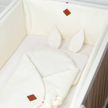 Oreiller plat lapin en gaze de coton jeanne Beige+Blanc+Blanc à pois or+Bleu+Camel+Écru+Gris clair+Terracotta+Vert de gris 32 - vertbaudet enfant 