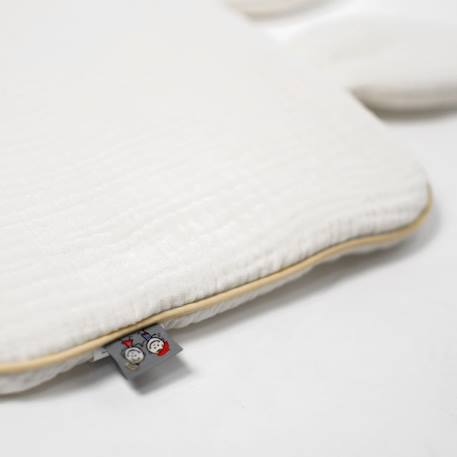 Oreiller plat lapin en gaze de coton jeanne Beige+Blanc+Blanc à pois or+Bleu+Camel+Écru+Gris clair+Terracotta+Vert de gris 33 - vertbaudet enfant 