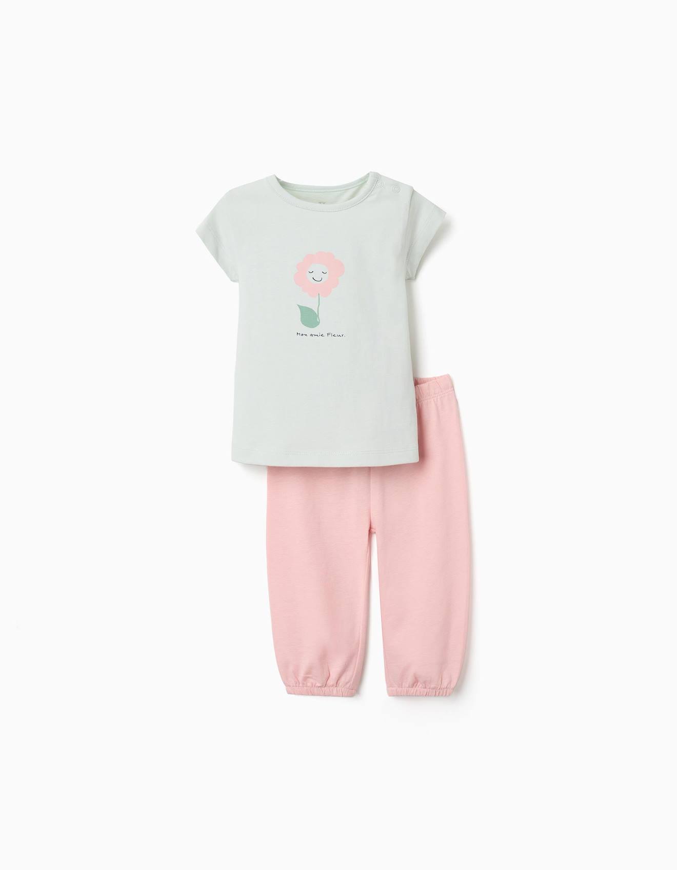 Pyjama En Coton Avec Imprimé Fleur Vert