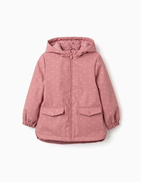 Fille-Parka en caoutchouc rembourrée avec capuche et imprimé floral