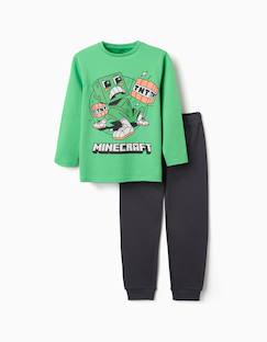 Pyjama en coton à manches longues avec imprimé minecraft  - vertbaudet enfant