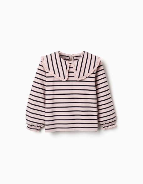 Fille-T-shirt à manches longues et à rayures