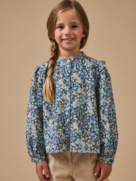 Fille-Chemise velours tissu liberty fille