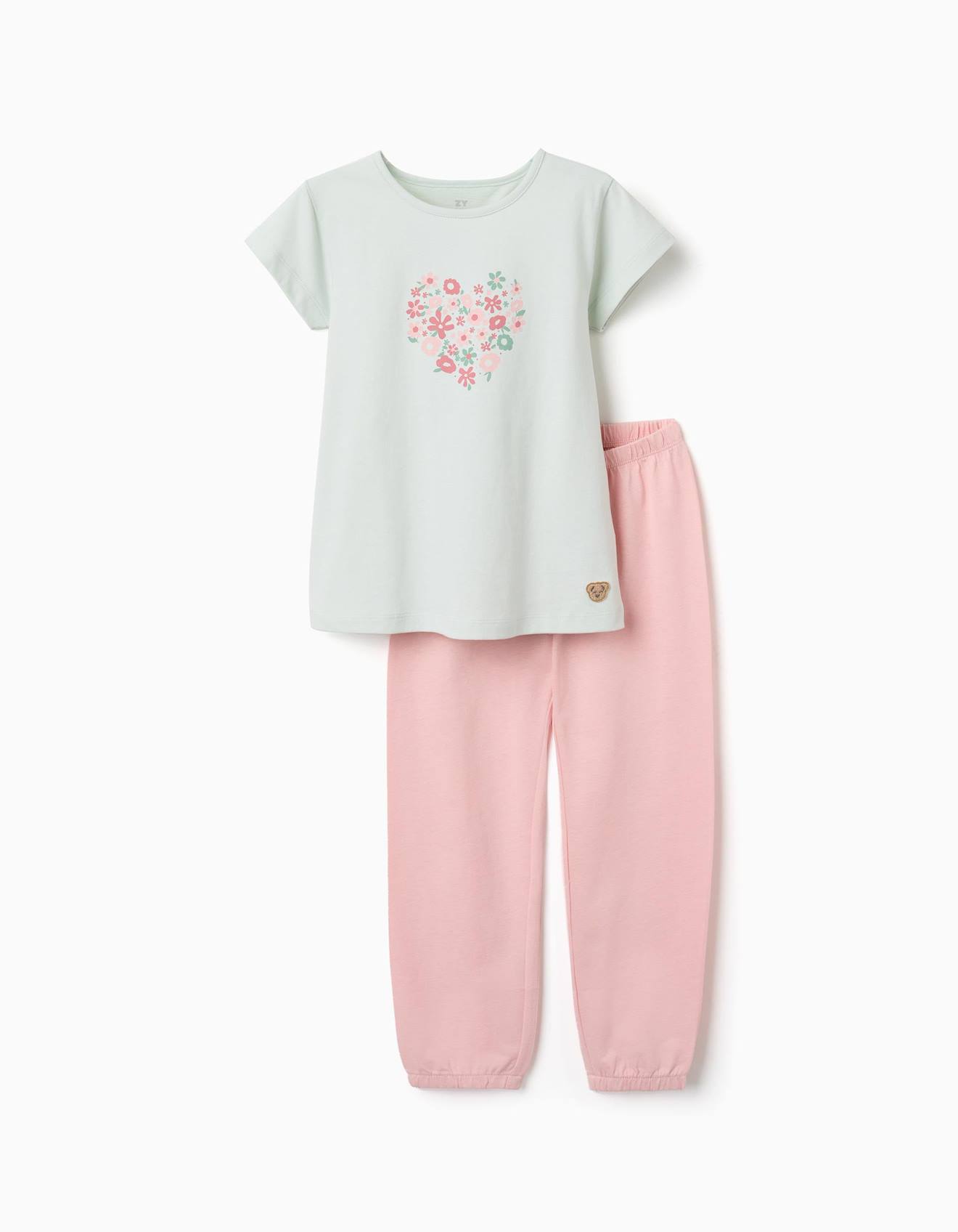 Pyjama En Coton Avec Imprimé Fleur Vert
