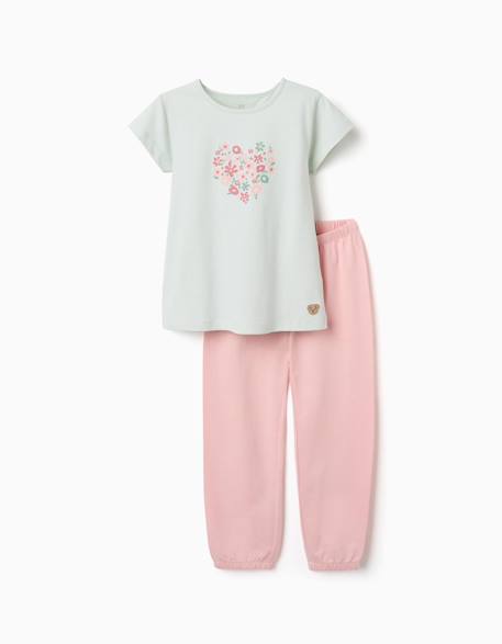 Pyjama en coton avec imprimé fleur  - vertbaudet enfant