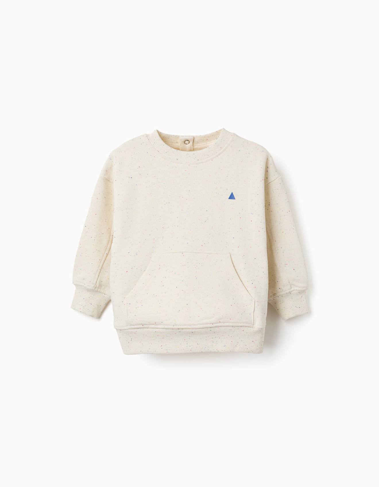 Sweat En Coton Avec Fils Colorés Blanc