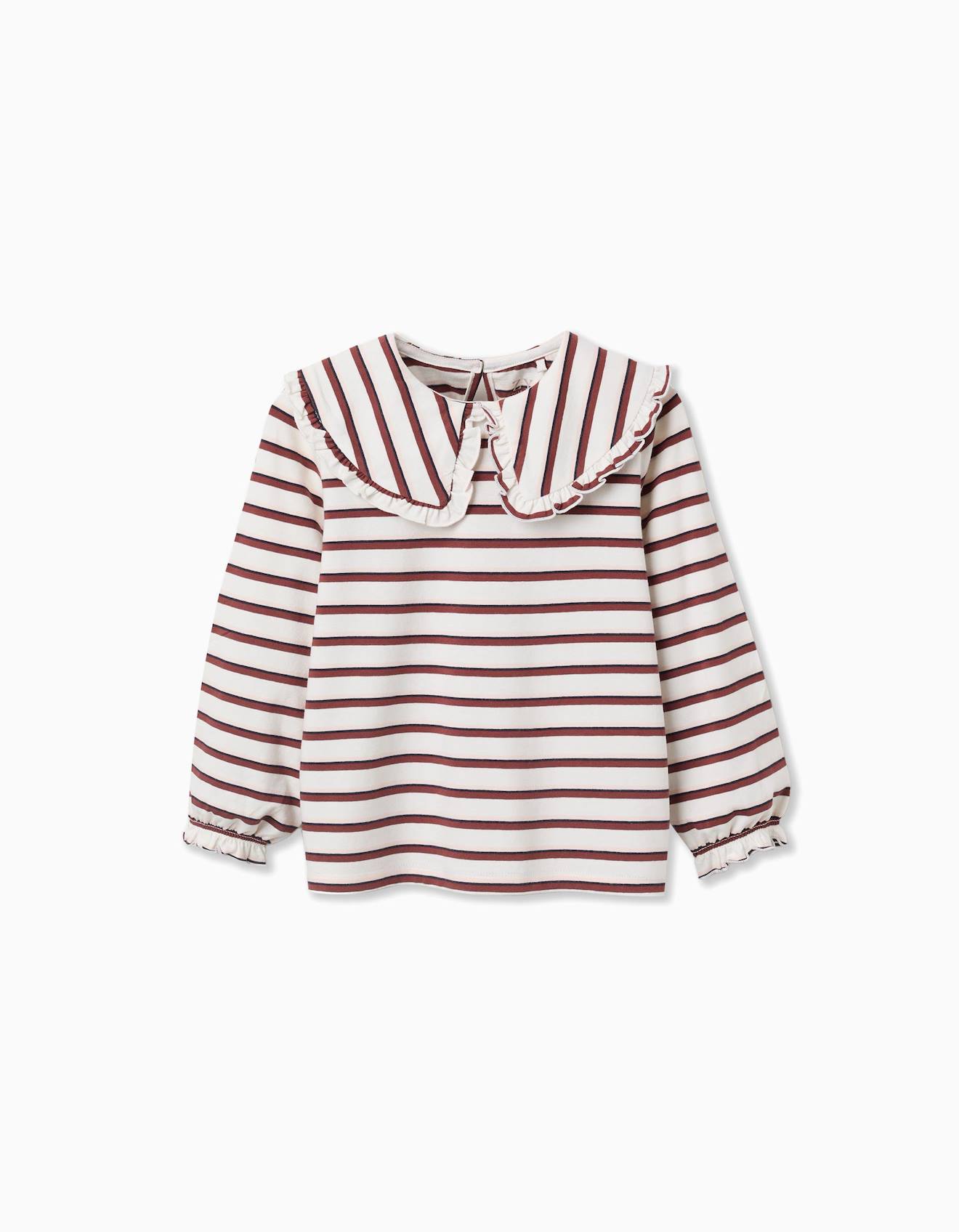 T-shirt À Manches Longues Et À Rayures Blanc