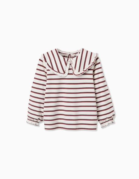Fille-T-shirt à manches longues et à rayures