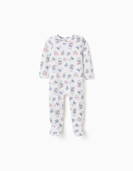 Bébé-Pyjama avec pieds en coton avec motif stitch