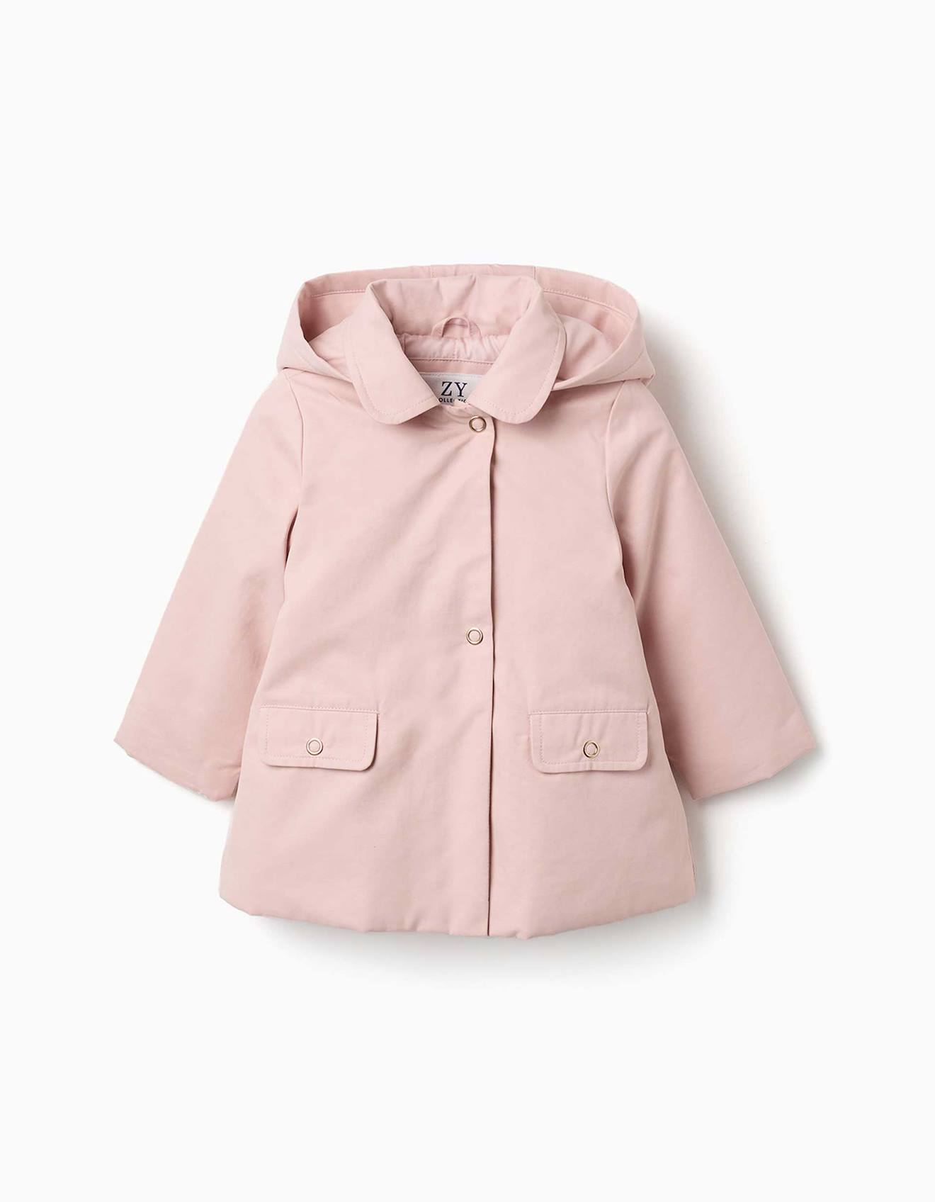 Parka Avec Doublure Et Capuche Amovible Rose Clair