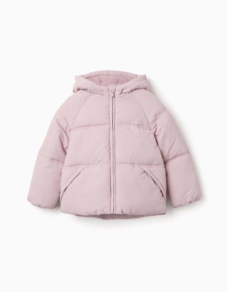 Fille-Manteau-Doudoune avec capuche et doublure en polaire