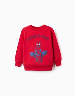 -Sweat en coton peigné avec imprimé en relief spider-man
