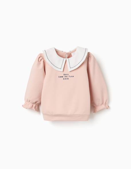 Bébé-Sweat en coton avec col brodé