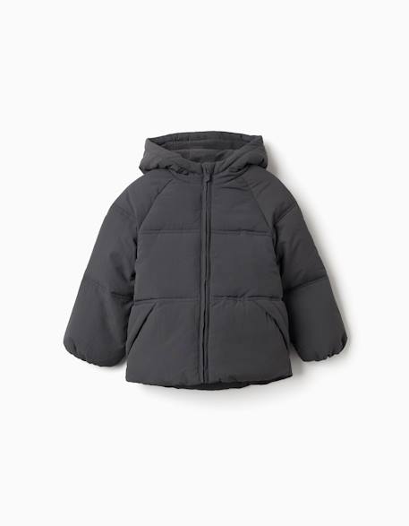 Fille-Manteau-Doudoune avec capuche et doublure en polaire